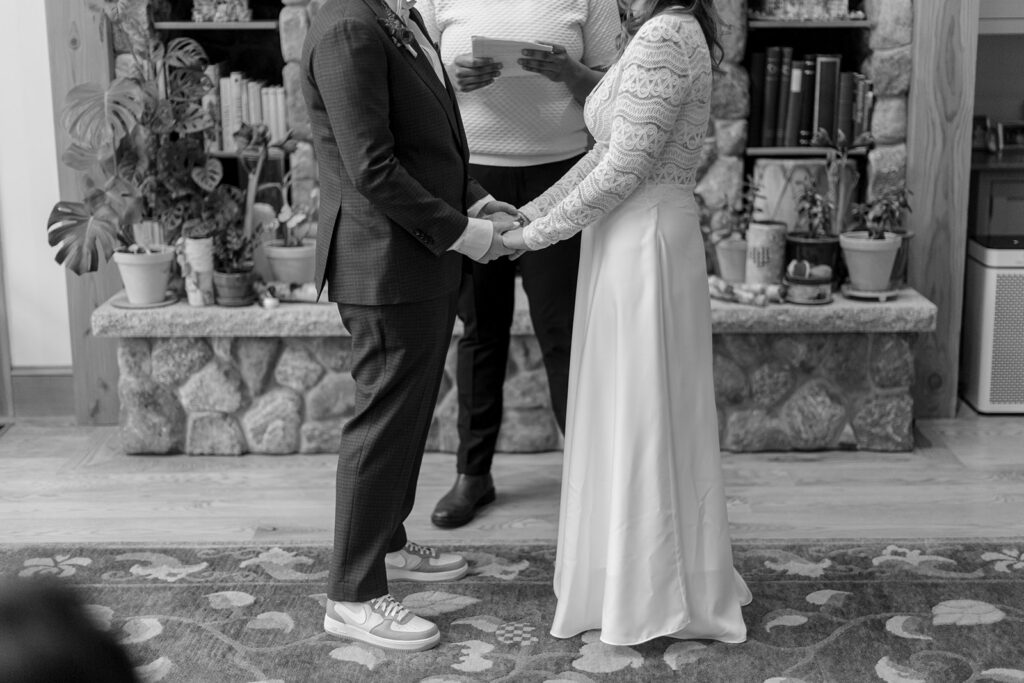 Intimate LGBTQ+ winter wedding in New England